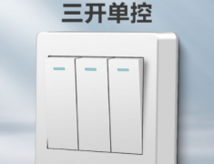 电工三控单开开关